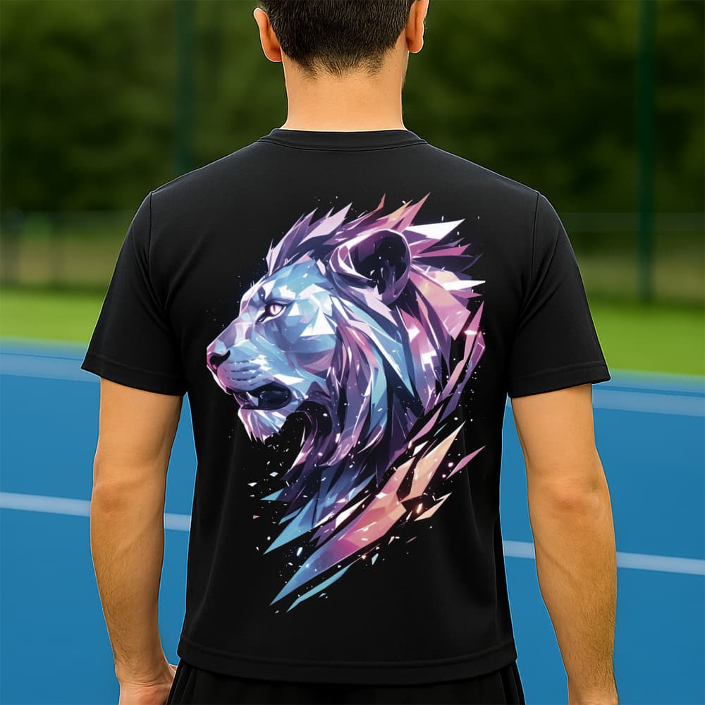 Camiseta Dry Fit Masculina Estampada Leão de Cristal P ao GG Leve Respirável Academia Treino