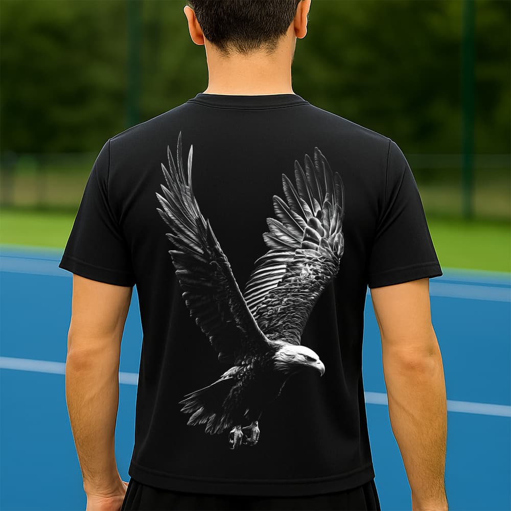 Camiseta Dry Fit Masculina Estampada Águia Voando P ao GG Leve Respirável Academia Treino