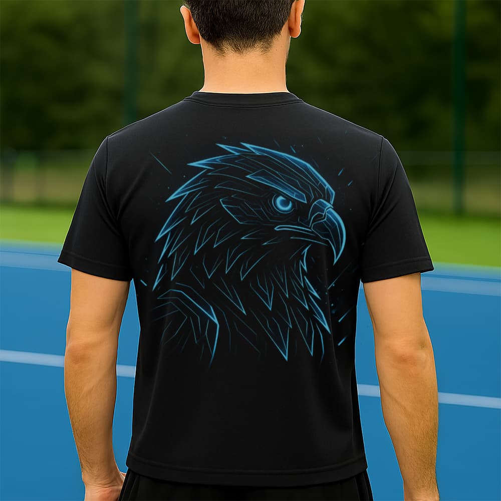 Camiseta Dry Fit Masculina Estampada Águia Azul P ao GG Leve Respirável Academia Treino