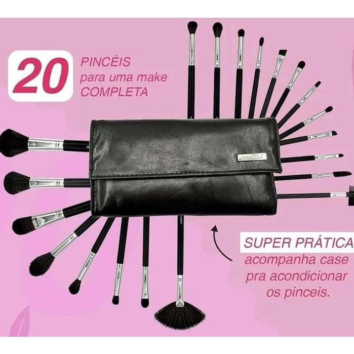 KIT KP20 COM 20 PINCEIS PARA MAQUIAGEM MACRILAN