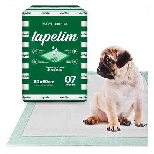 Tapete Higiênico 60x60 Tapetim – Superabsorvente, Anti-Odor e Sem Vazamentos – 7 Unidades