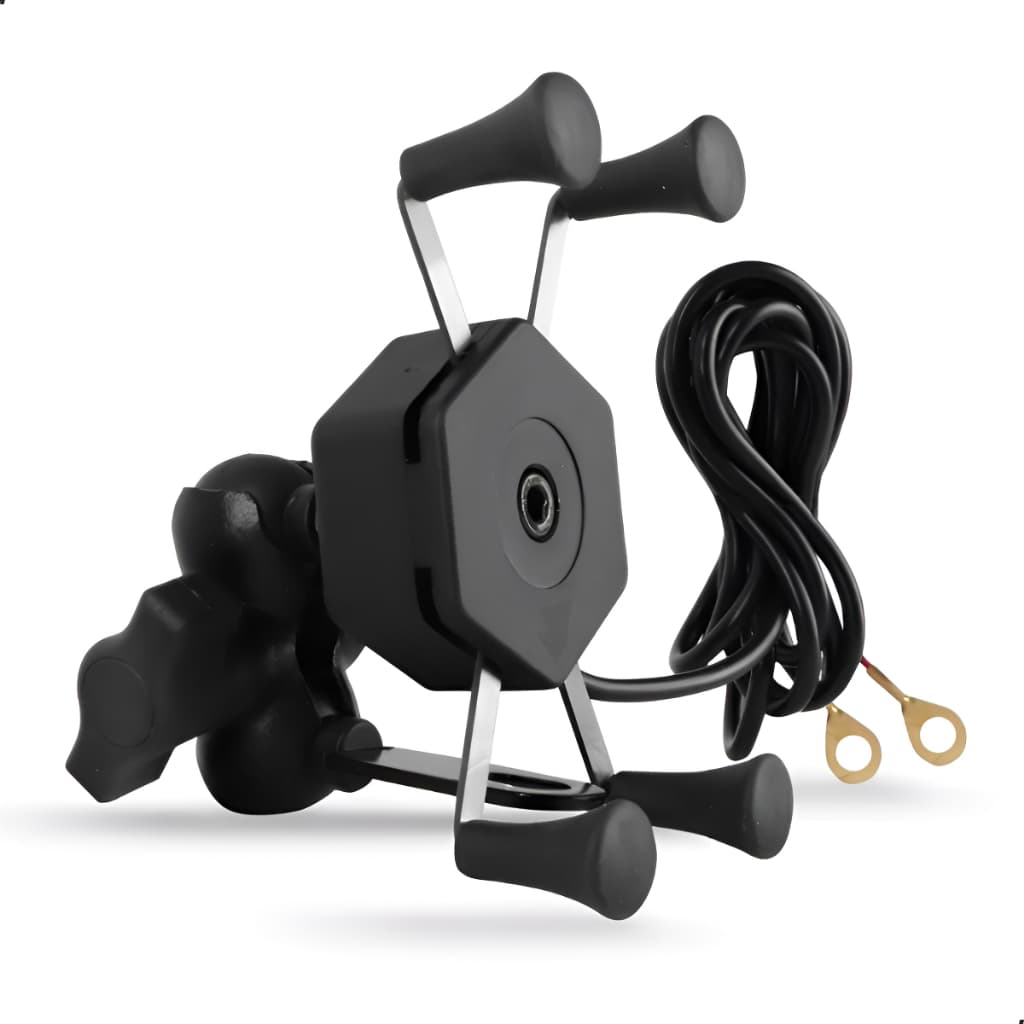 Suporte Celular Usb Moto Carregador Usb Proteção Garra X