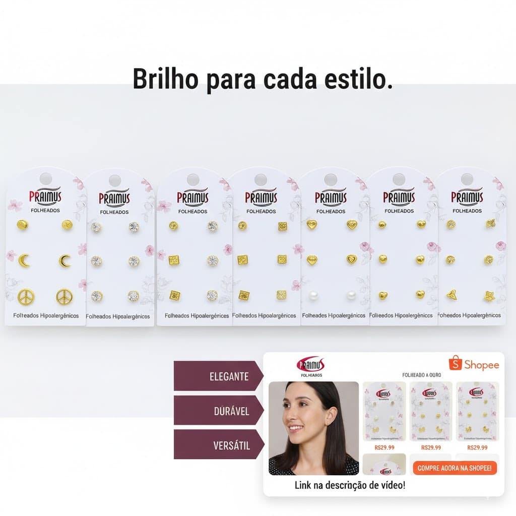 Trio de Brincos Primus hipoalergenico – Beleza, Versatilidade e Elegância Todos os Dias!