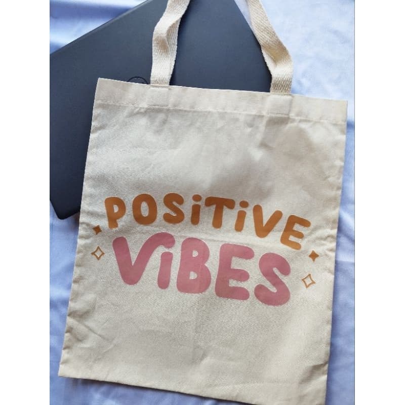 EcoBag personalizada good vibes -35x40