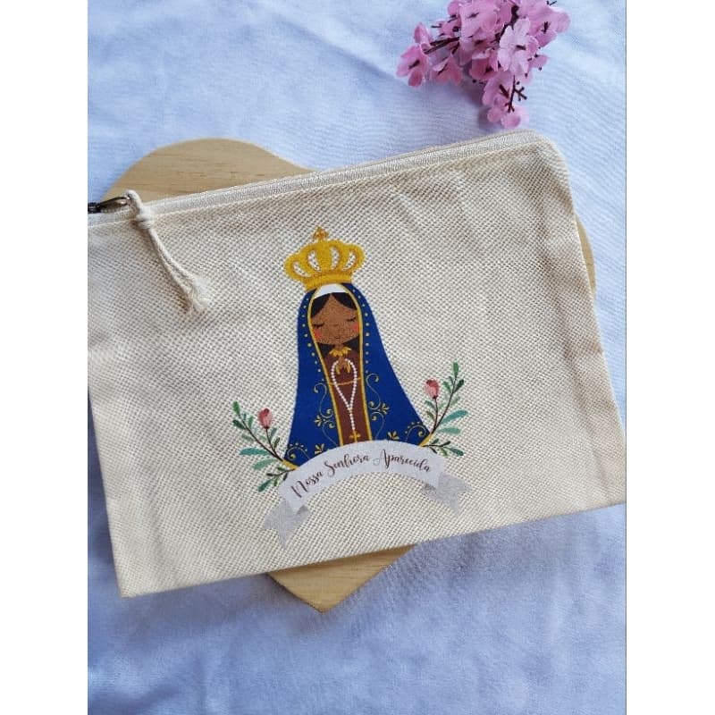 Necessaire em algodão cru- 20x15