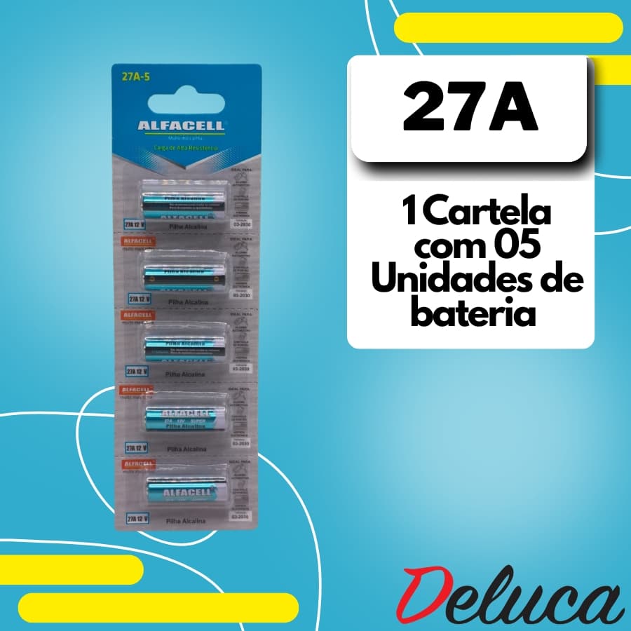 Alfacell 27A 12v 1, 2 ou 3 cartelas. Escolha sua Quantidade.