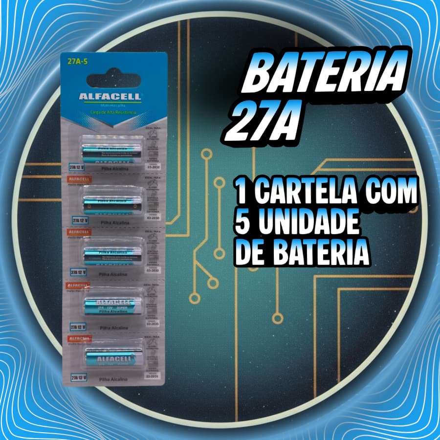 Alfacell 27A 12V 1, 2 ou 3 Cartelas. Escolha sua Quantidade.