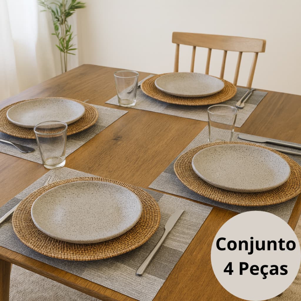 Jogo Americano 4 Peças Mesa Souplat Fino e Elegante  Santiago