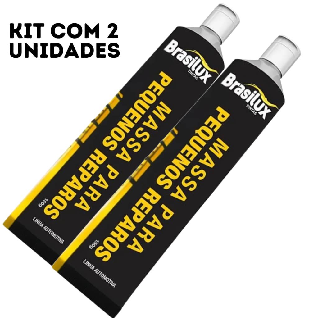 Massa Pequenos Reparos Automotiva 150g Profissional Brasilux - Kit com 2 Unidades