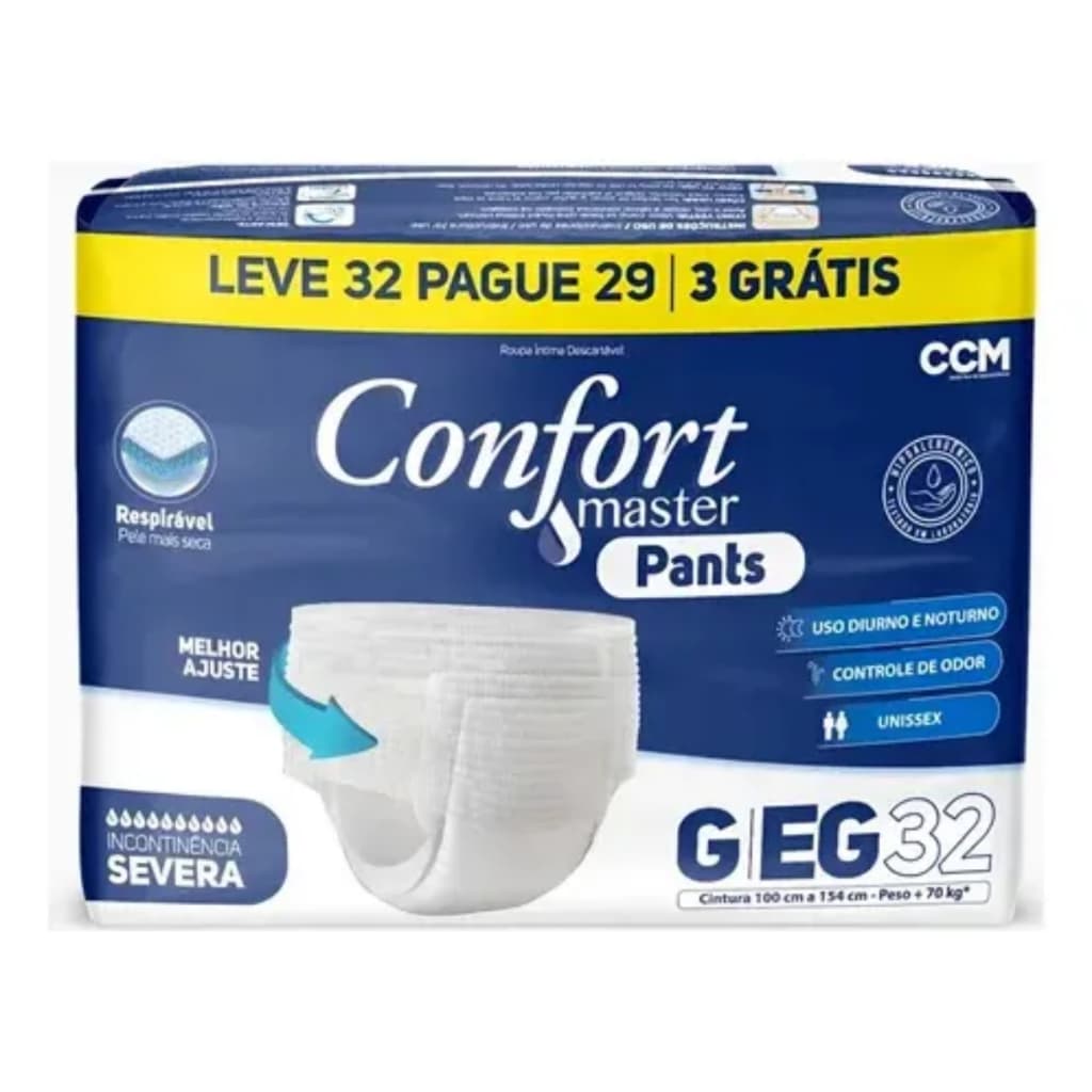 Fralda Geriatrica Adulto Confort Master Pants G/eg 32 Un