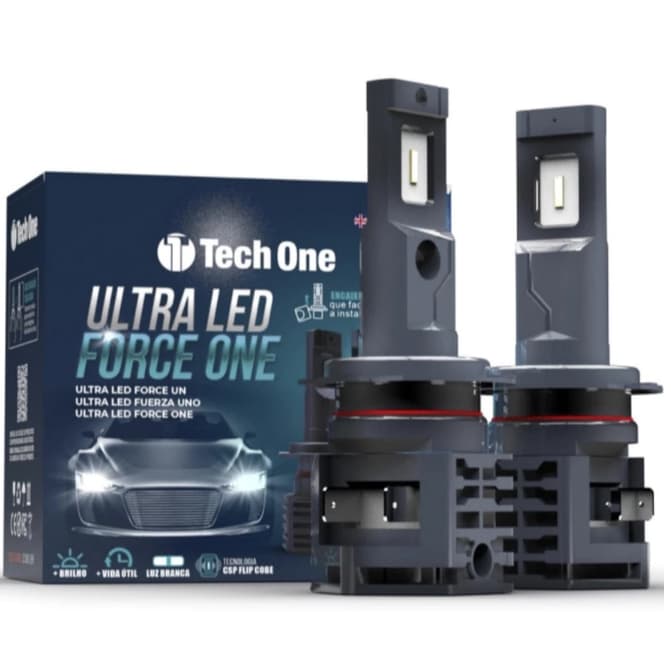 Par Lâmpadas Automotiva Ultra Led Force One H1 H3 H4 H7 H8 H9 H11 8000k 8200 Lumens