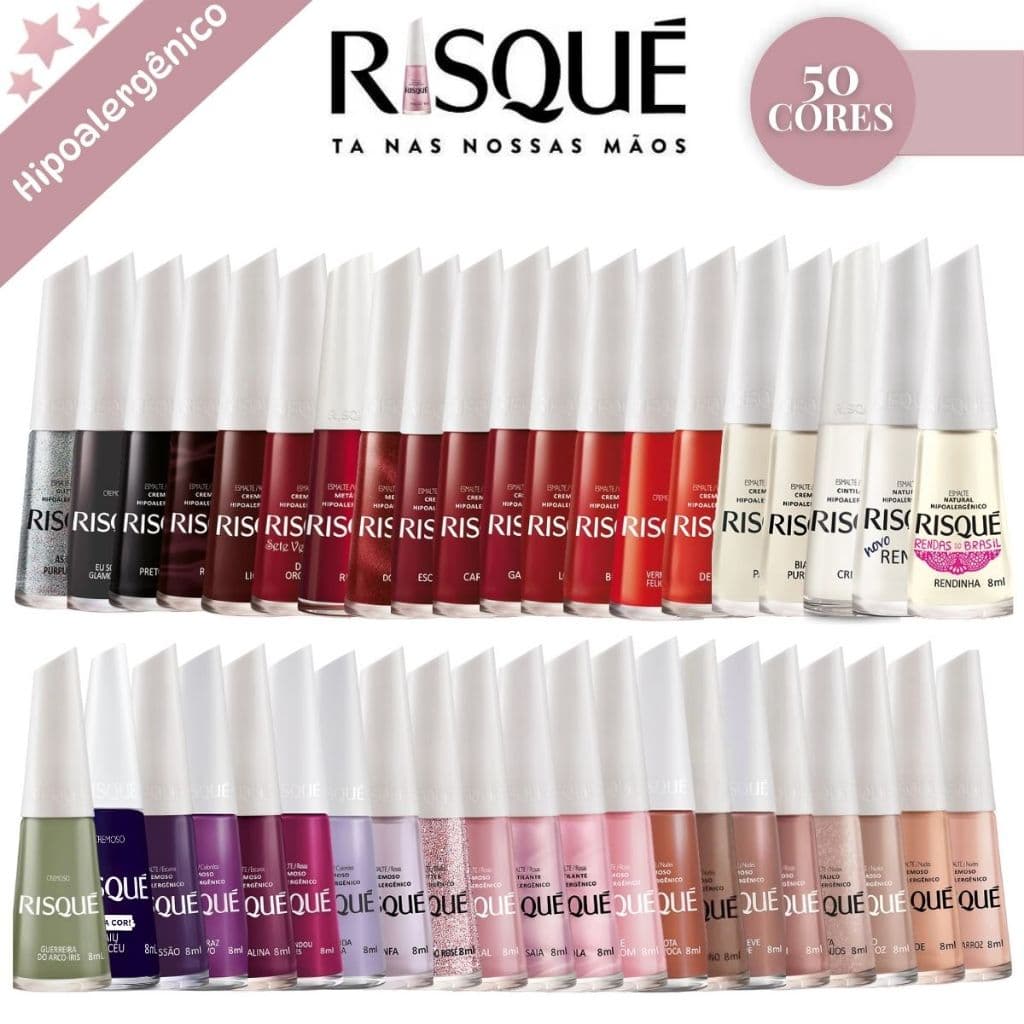 Esmaltes Risqué  - kits com 50,40,30 e 20 cores de sua preferencia - Atacado Manicure Pedicure Hipoalergenico