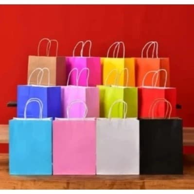Kit 12 Sacola de Papel Kraft Colorido Grande 33x26x12cm - HP802510