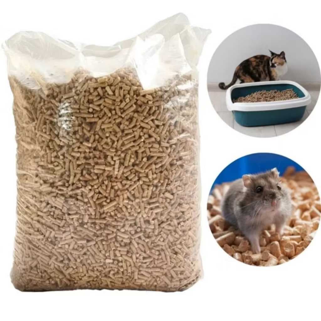 Granulado Higiênico De Madeira Biodegradável Gatos e Roedores 15Kg