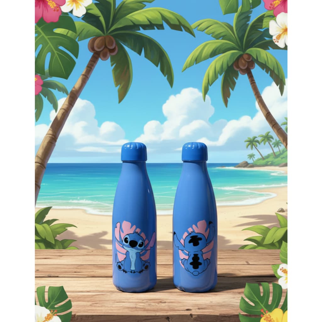 Garrafa Infantil Stitch Squeeze 600 ml Escolar Passeio academia lazer Disney Garrafa de Água