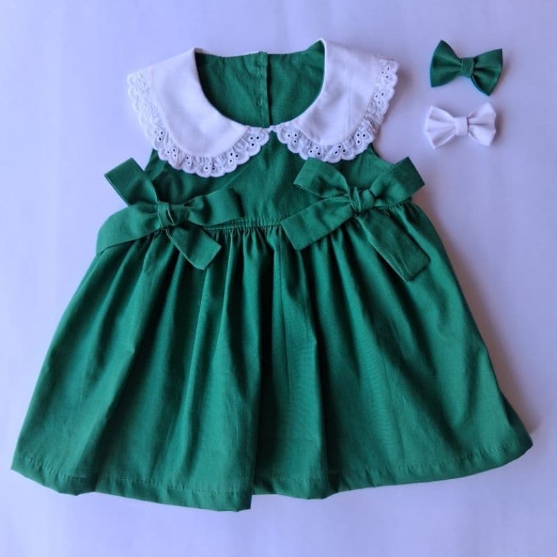 vestido infantil verde aniversário 1 a 4 anos,acompanha calcinha e presilha