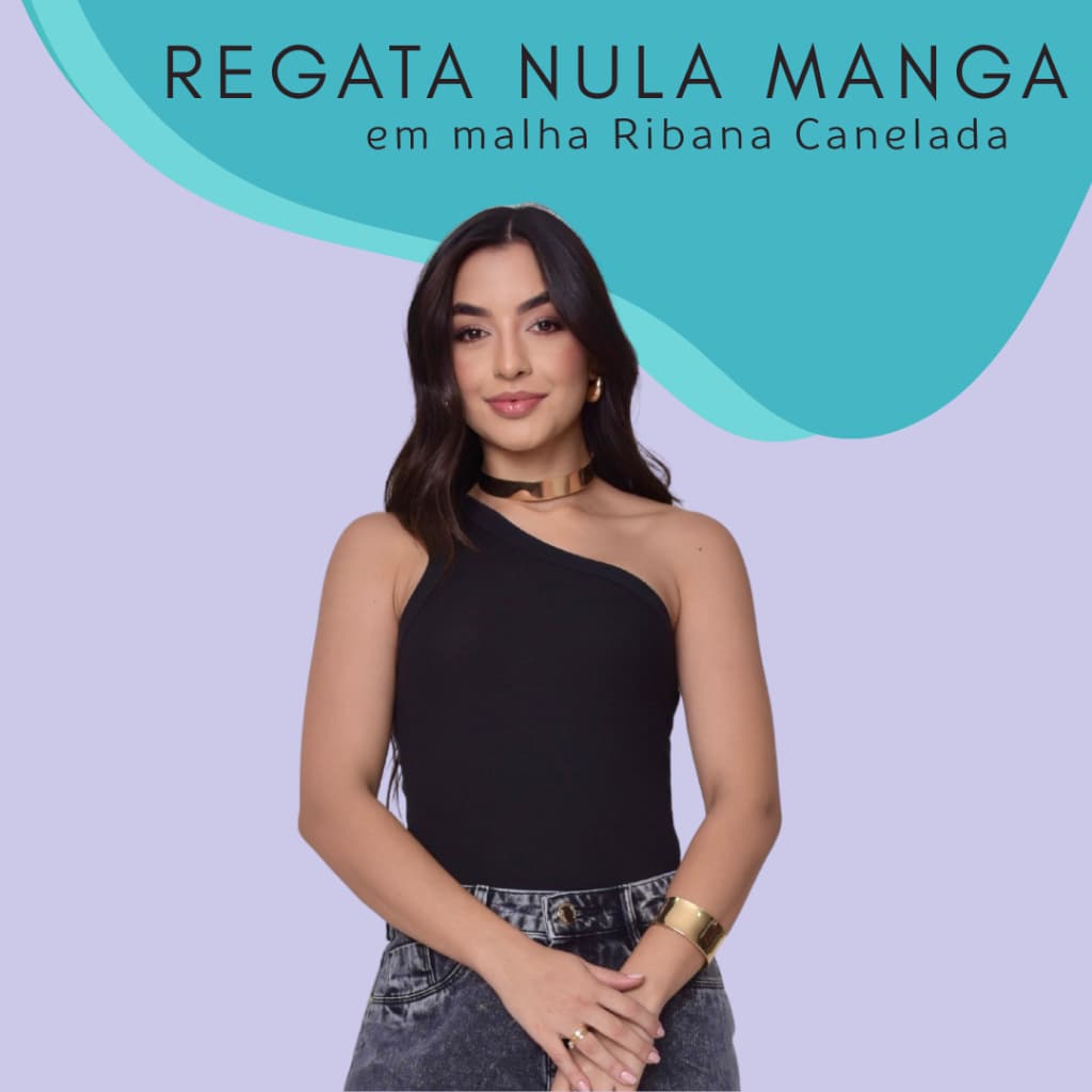 Blusa Regata Feminina Ribana Canelada Premium Manga nula ombro Só