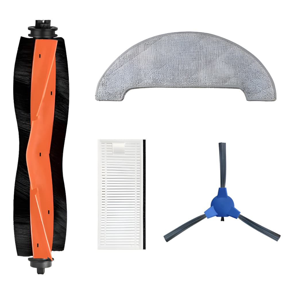 Kit Acessorios Escovas + Pano Mop + Filtros Hepa P/ Robô Aspirador Lydsto G1 Branco Preto