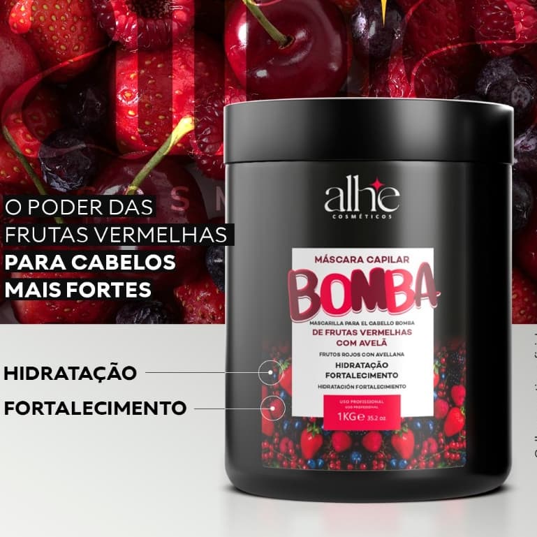 MASCARA  FORTALECIMENTO E HIDRATAÇÃO 2X1 ALHE 1KG PARA CABELOS SECO ,BREBRADIÇO E  FINOS