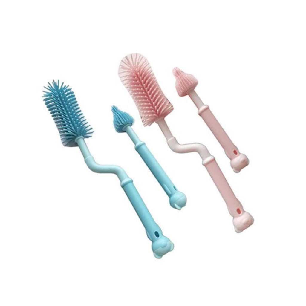 Kit Escova Para Mamadeiras+ Escova Para Bico Limpeza e Higienização Giro 360 graus - 3948