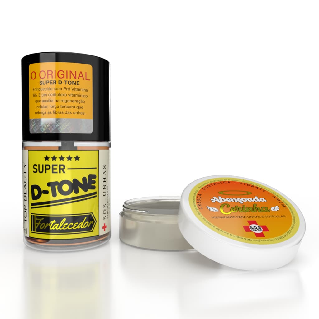 Kit Tratamento Unhas Base Super D-Tone Cerinha Abençoada Amolecedor Cutícula S.O.S Top Beauty