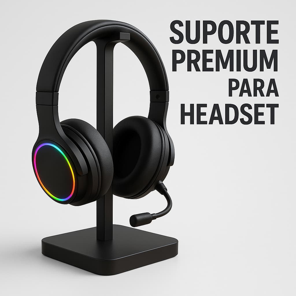 Suporte de Mesa para Fone de Ouvido e Headset Universal