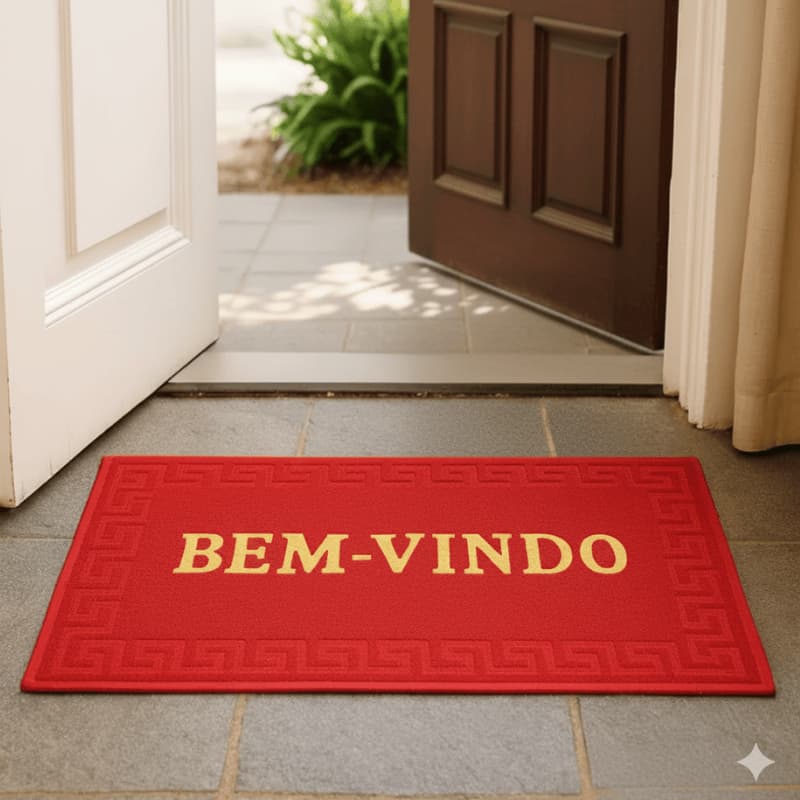 Tapete Capacho Bem vindo 40x60cm Liso Emborrachado Para Porta Entrada Antiderrapante