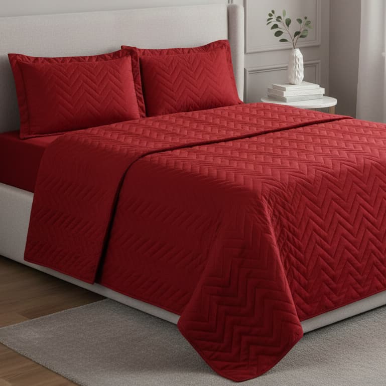 KIT COBRE LEITO CASAL PADRÃO / QUEEN / KING IMPERIUM MATELADO 03 PEÇAS PROMOÇÃO ! VERMELHO