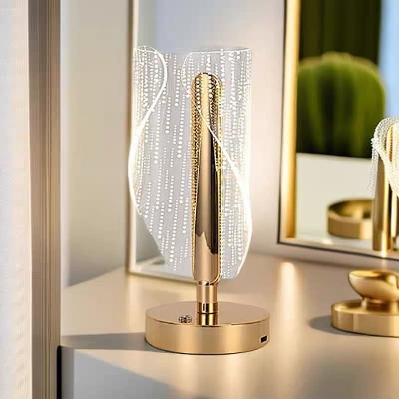 Luminaria Luxo Abajur de Mesa Recarregavel Com Sensor de Toque Luminaria Luxuosa