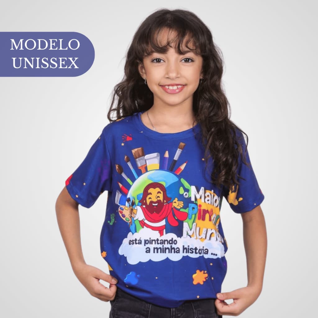 Blusa Premium O Maior Pintor do Mundo Roupa Criativa Camiseta Estampada Menino Menina Moda Colorida