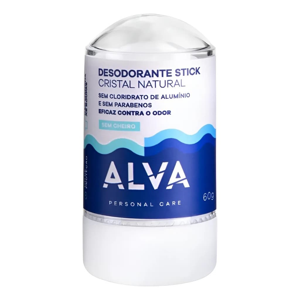 Desodorante Natural Pedra Sal Cristal 60g Unisex Alva
