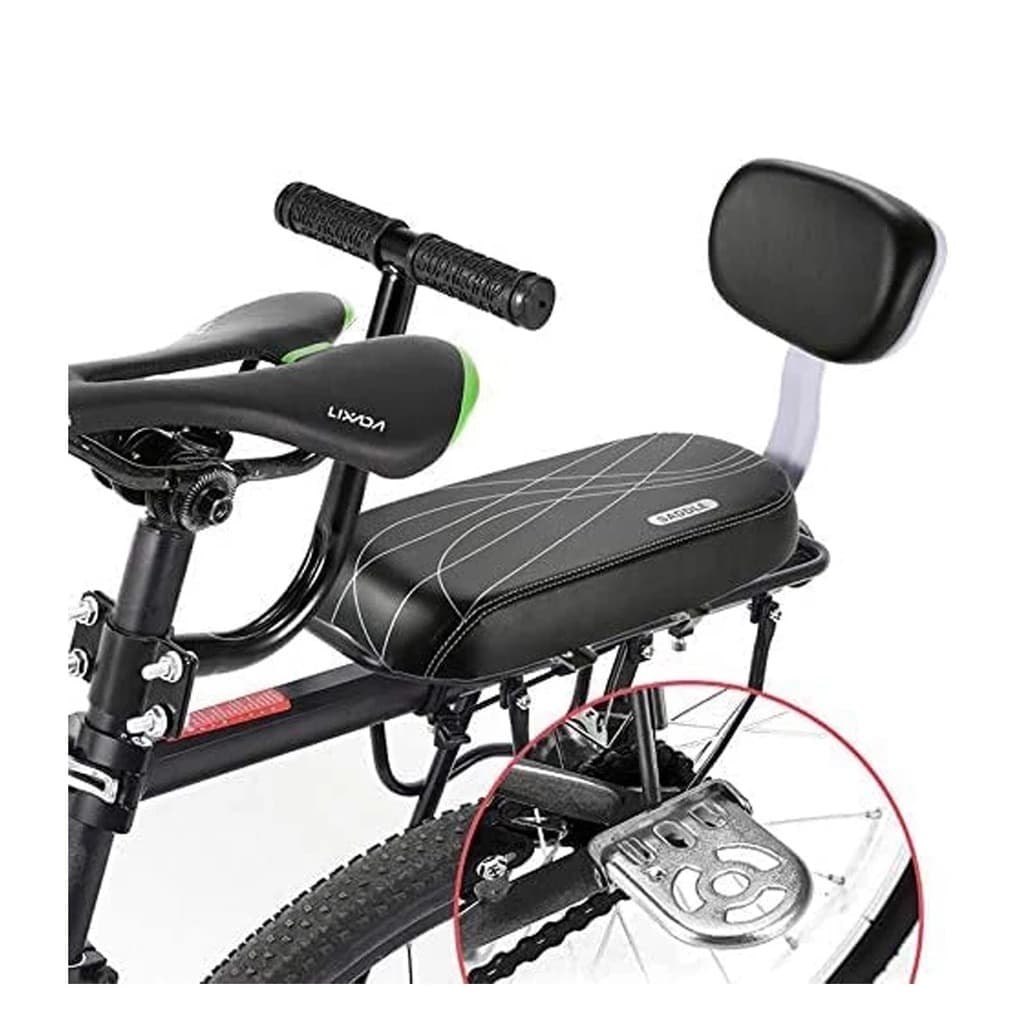 Bagageiro Garupa Bike + Banco Com Apoios Mãos Pés Bicicleta Bike com Luz Traseira