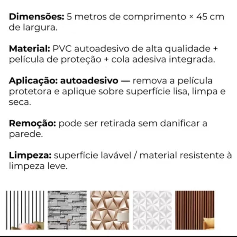 Papel de Parede Adesivo PVC Estampa Geométrica - 5 Metros