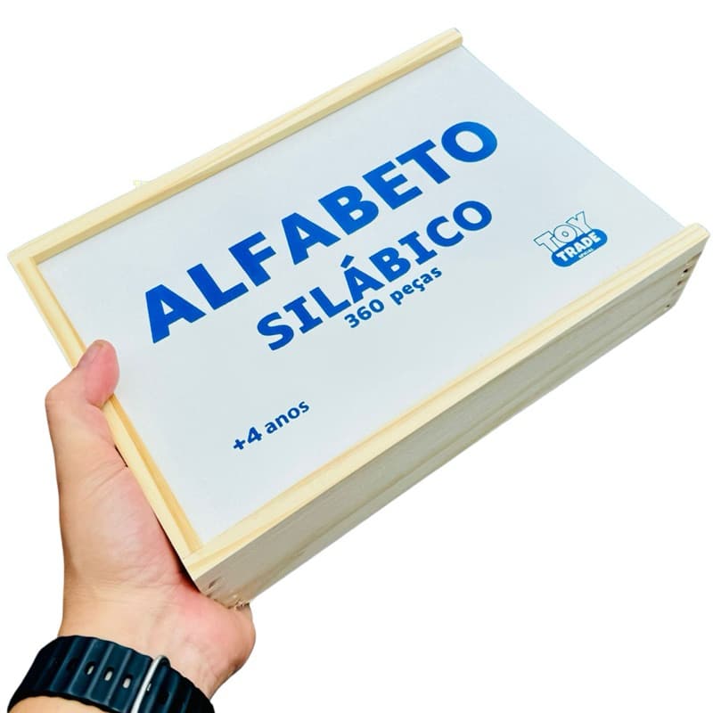 Alfabeto Silábico em Madeira 360 Peças Brinquedo Pedagógico para Alfabetização Infantil Toy Trade