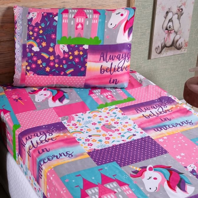 Jogo de Lençol Solteiro 02 Peças Estampas Variadas