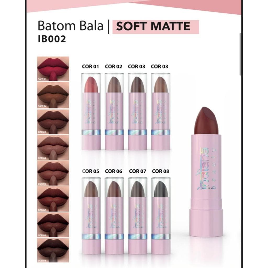 Batom Soft Matte Indiana Beauty – Cor Intensa e Acabamento Aveludado