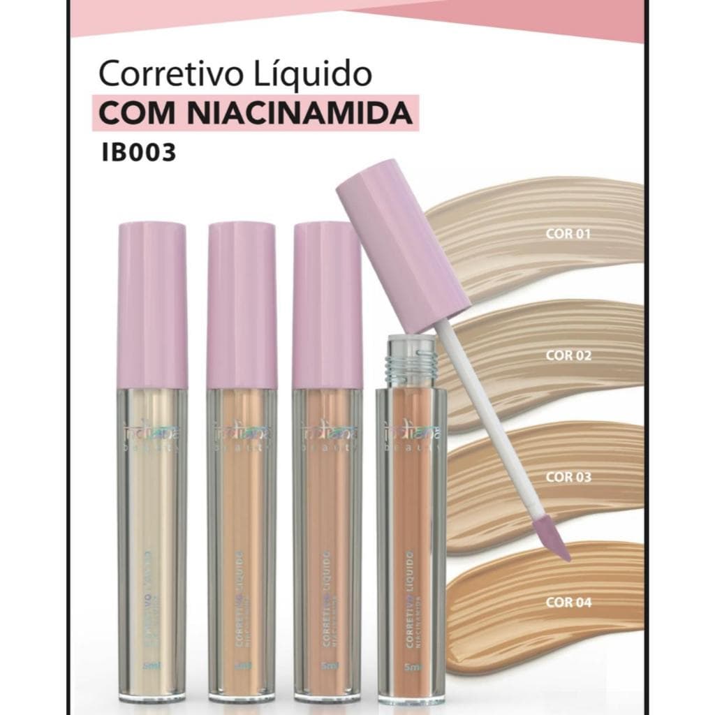 Corretivo Líquido Indiana Beauty Alta Cobertura e Longa Duração