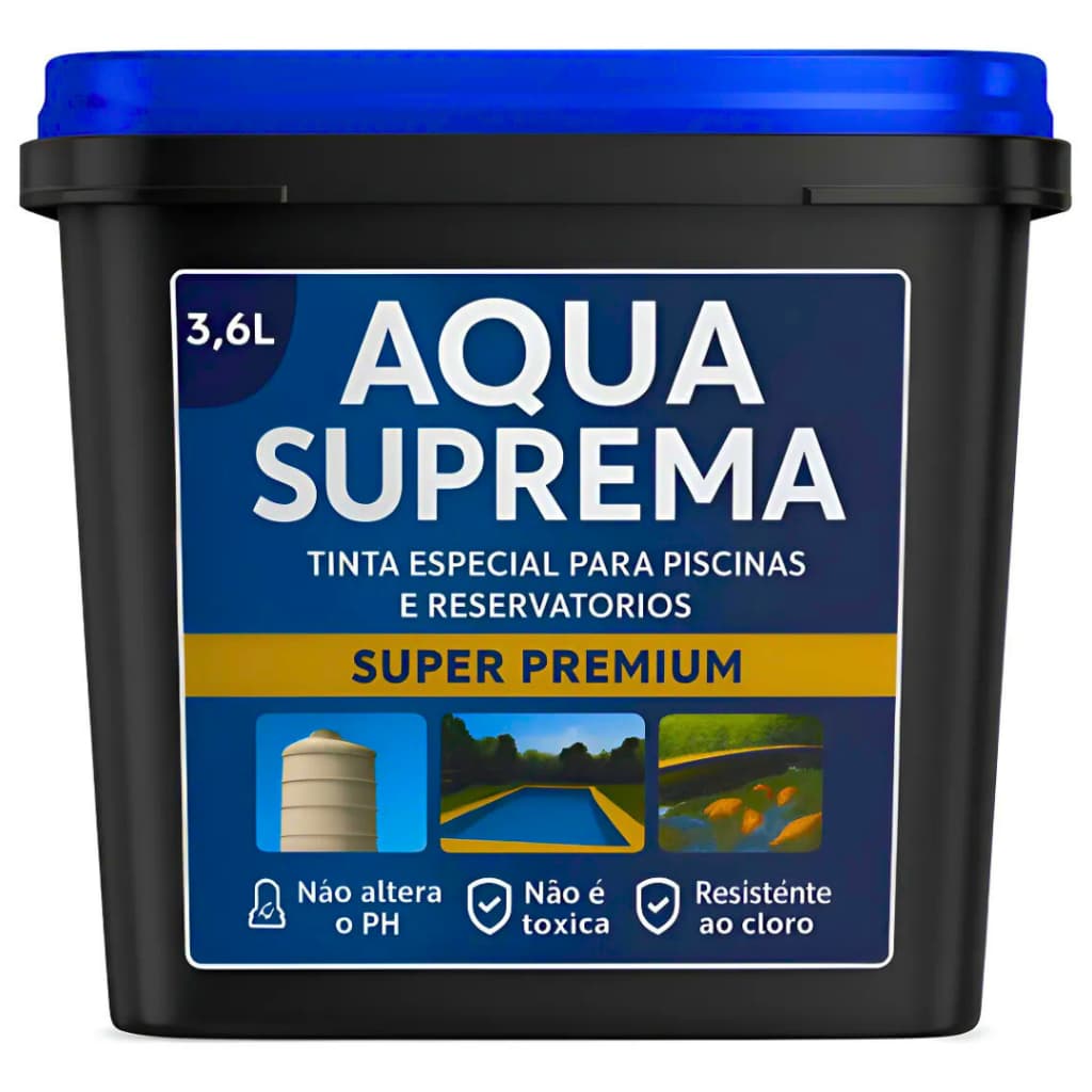 Tinta 3,6l Azul Piscina Fosca Impermeabiliza Telhas Caixa Dagua Piscinas Cisternas