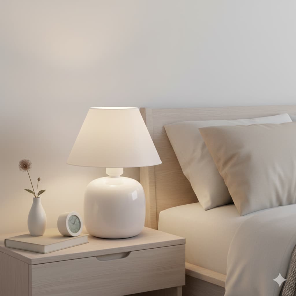 Abajur Luminaria de Cerâmica Porcelana Bojãozinho Bivolt Com Cúpula para Decoração Cores Brilhantes