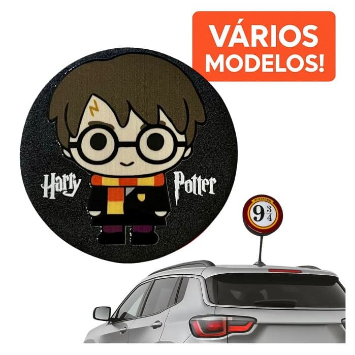 Ponteira Enfeite de Antena Harry Potter - Plataforma 9 3/4 - Casas de Hogwarts - Carro e Moto