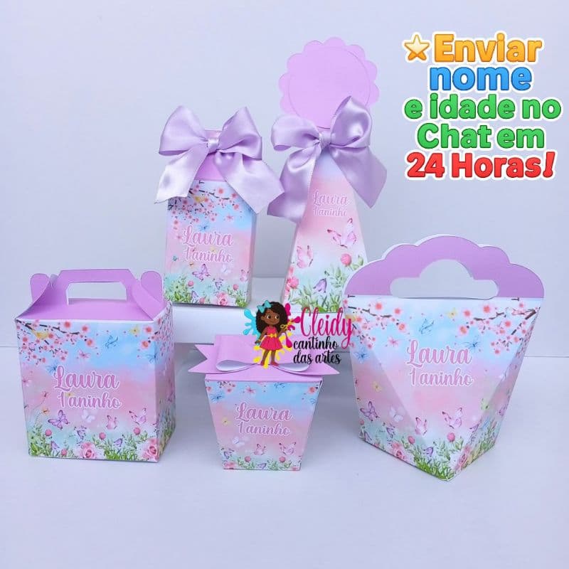 Kit Festa Jardim das Borboletas Com Laço/Lembrancinhas Personalizadas Jardim Encantado