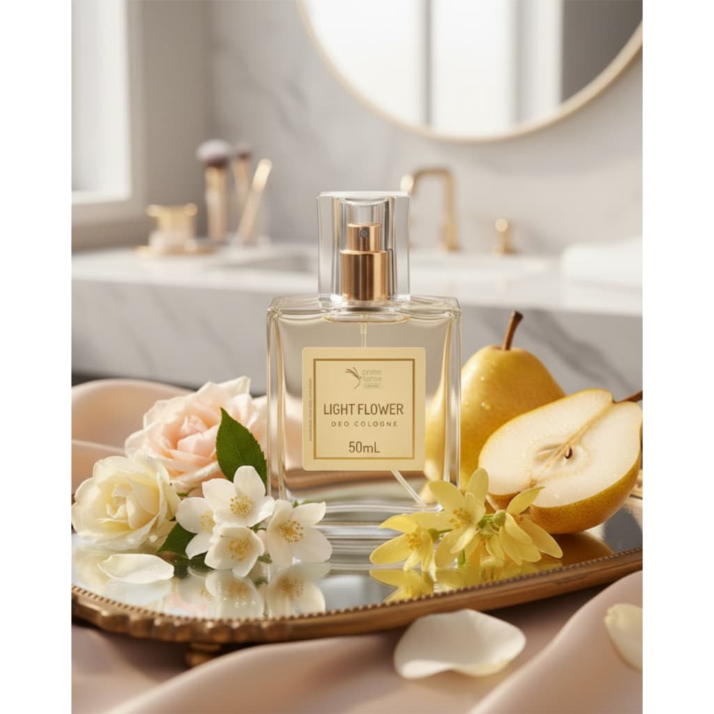 Deo Colônia Light Flower  – Notas Florais e Frutadas - Feminino - Brascare - 50 mL