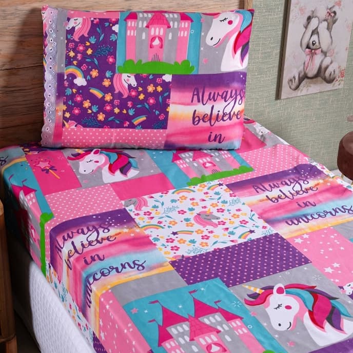 Jg de Lençol Solteiro 02 Peças Microfibra Estampada