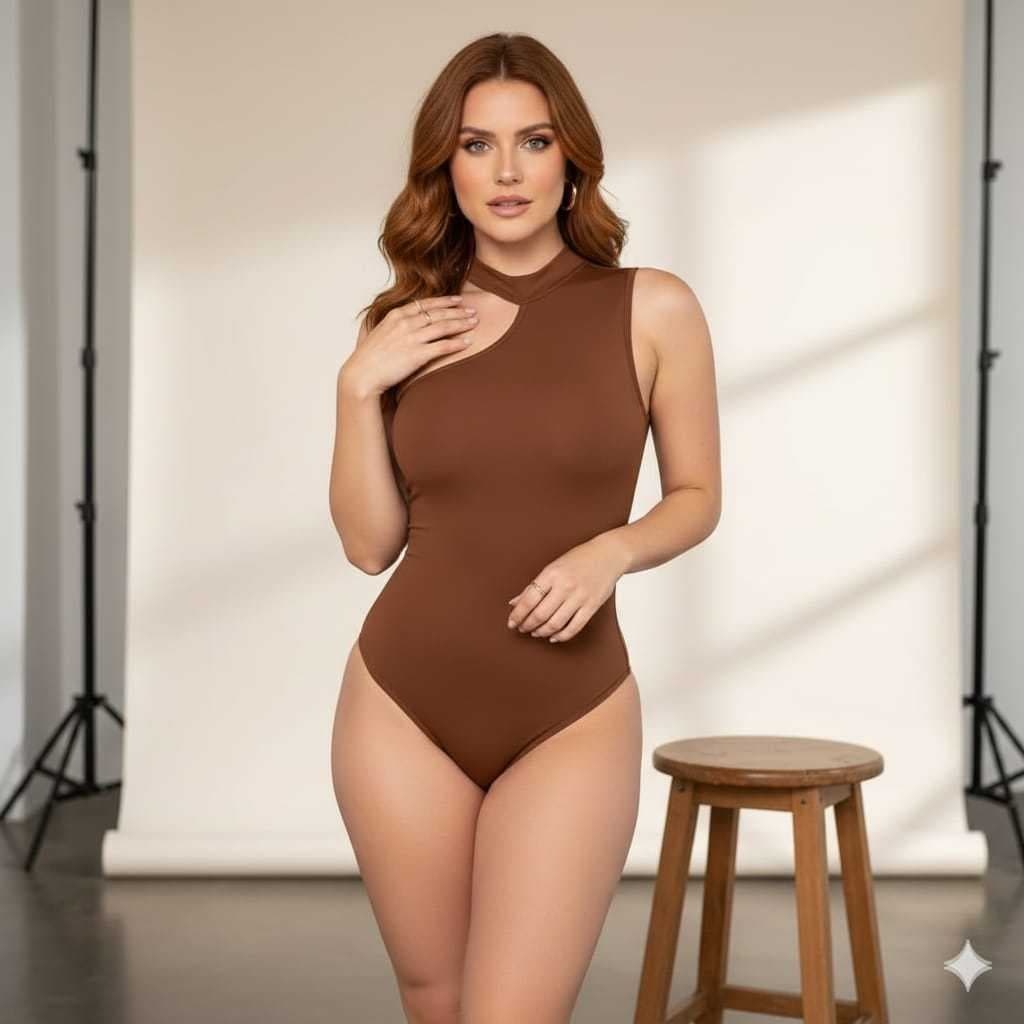 Body Gola Pescoço Feminino Elegante Mula Manca Bori Ombro Só Sensual Moda Verão 2026