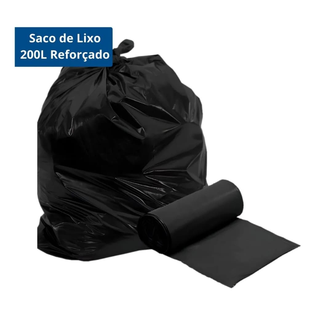 50 Sacos de Lixo Resistente Reforçado 200 Litros Especial Grande Restaurantes Cozinhas Industrias 90x110cm