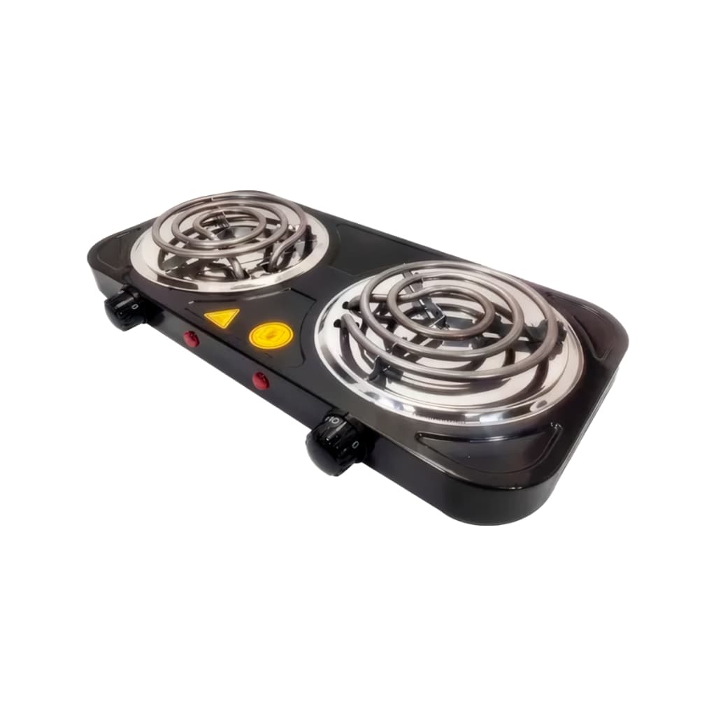 Fogareiro Elétrico Portátil 2 Bocas 2000W 220/127V – Fogão de Mesa para Viagem e Uso Doméstico