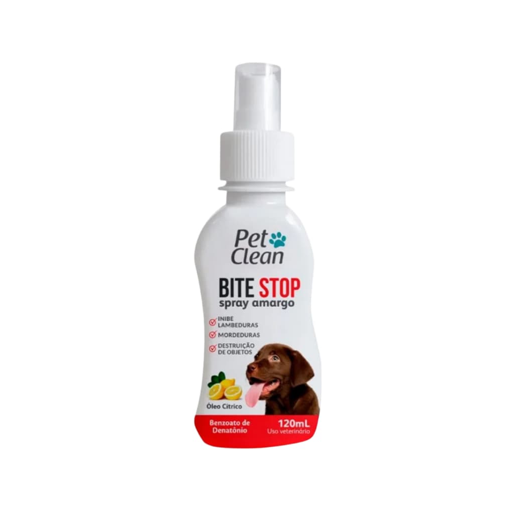 Spray Amargo Pet Clean Bite Stop 120mL – Inibe Mordidas e Lambeduras