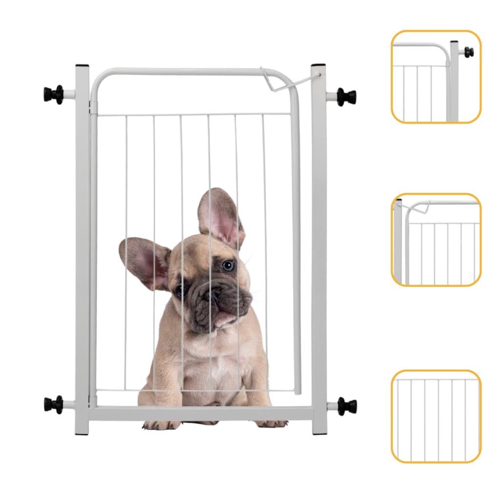 Grade Portão Proteção Pet Cachorro Criança Cães 80cm Cor Preto e Branco C/ Extensor Vários Tamanhos