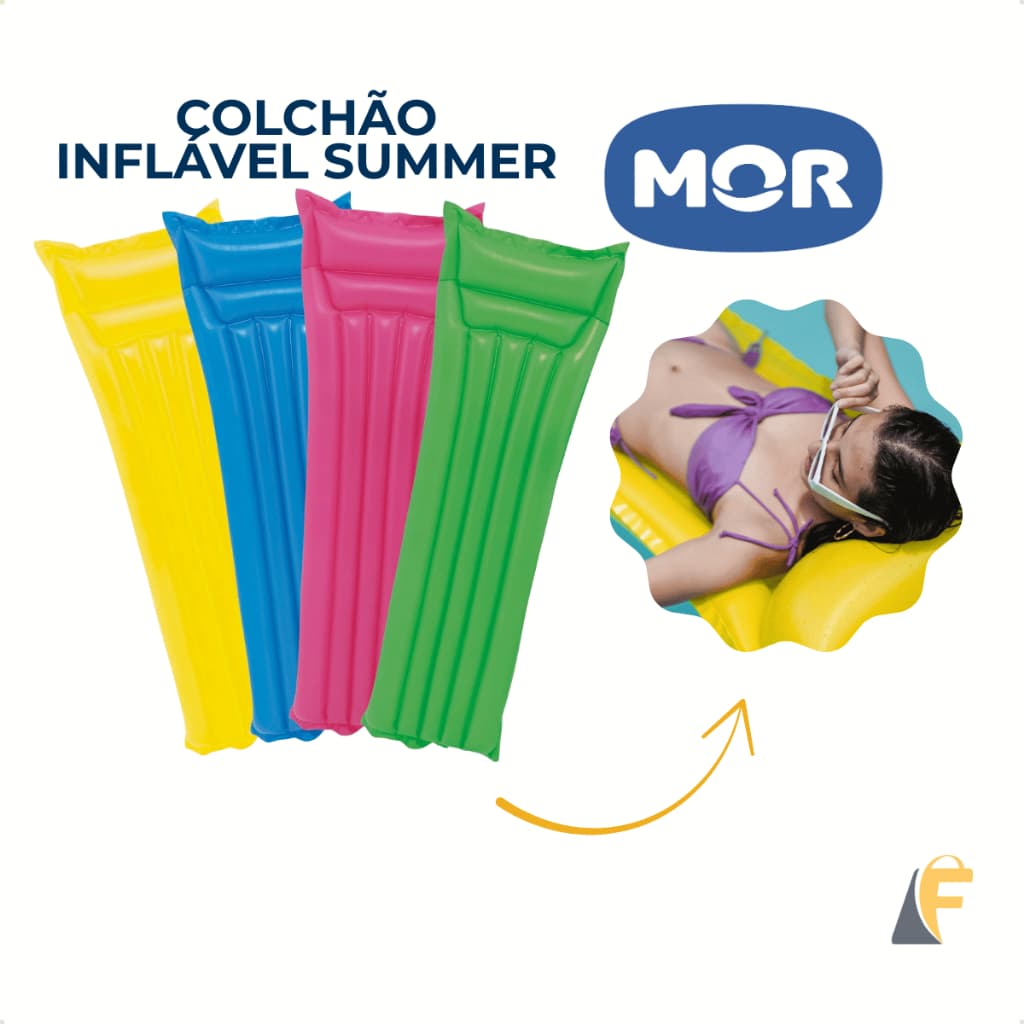 Colchão Inflável Piscina Summer Mor 183×69cm Praia Adulto Repouso Boia Inflável