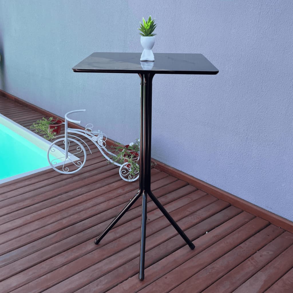 Mesa Bistrô Quadrada Alta/Baixa Ideal para Cozinha Lanchonete e Área Gourmet Promoção
